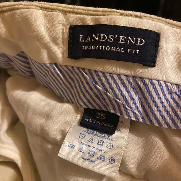 Lands’ End Traditional Fit Men’s Corduroy Khaki Pants - Picture 5 of 9
